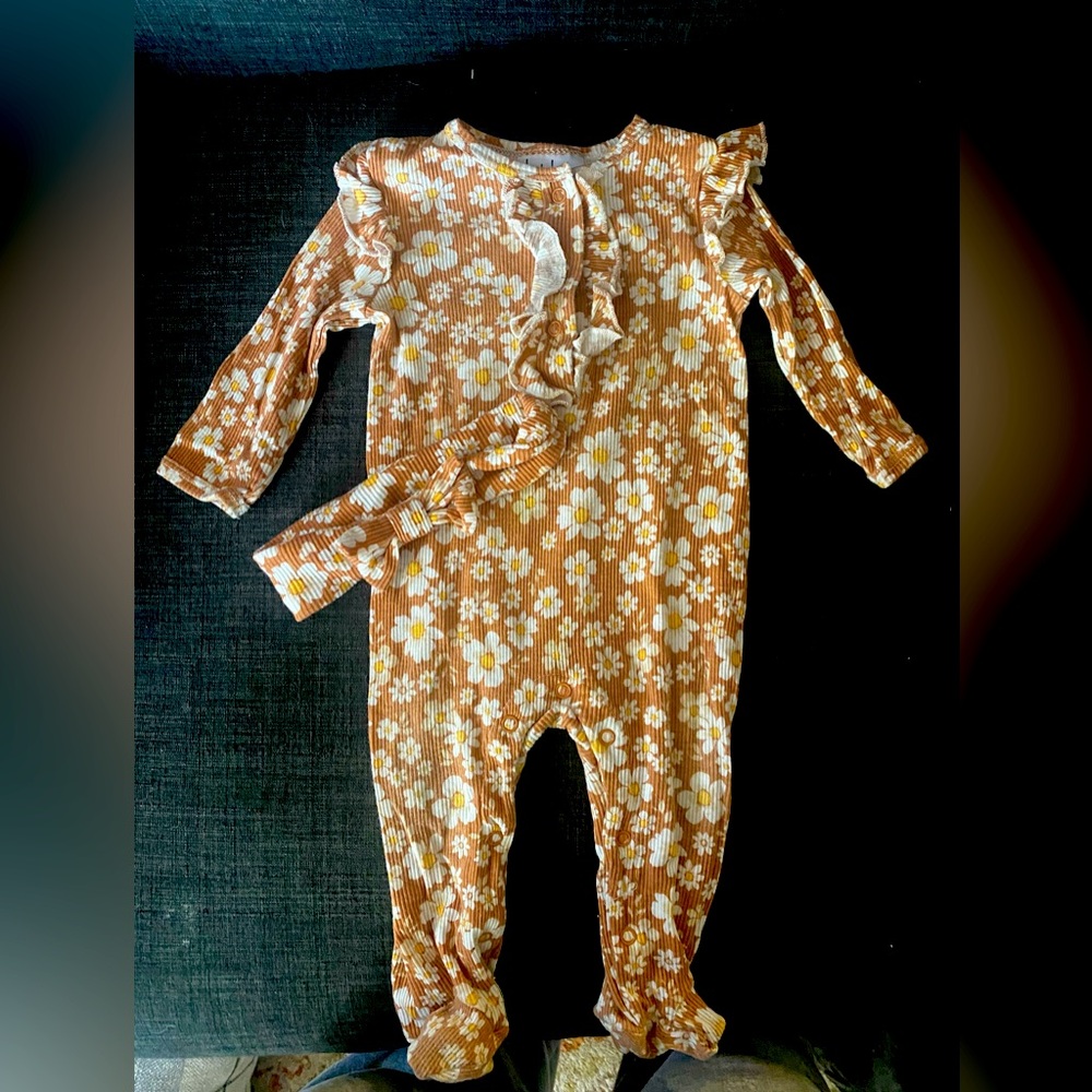 Infant 6-9 month floral one piece with bow